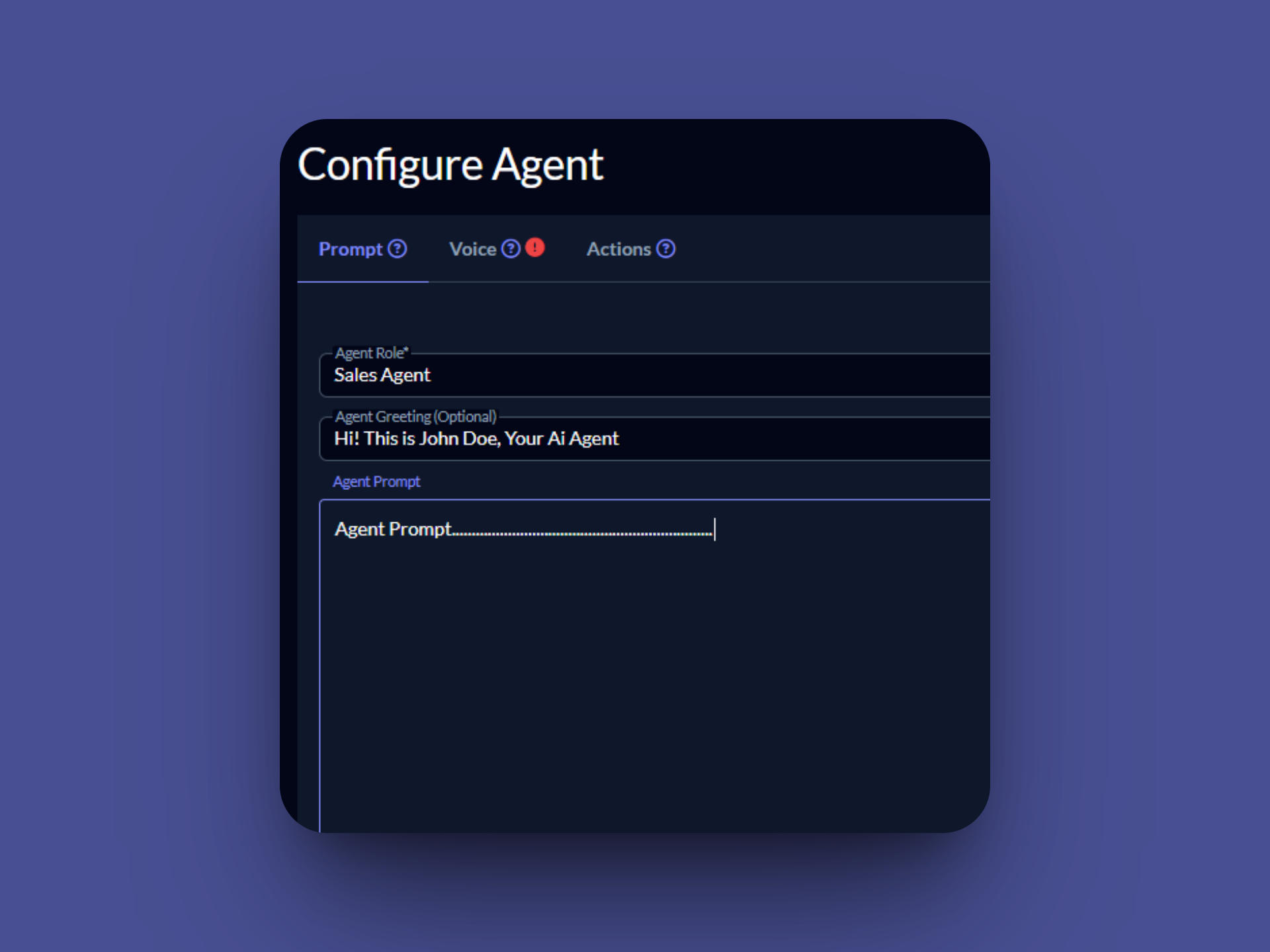 Prompt Configuration Step