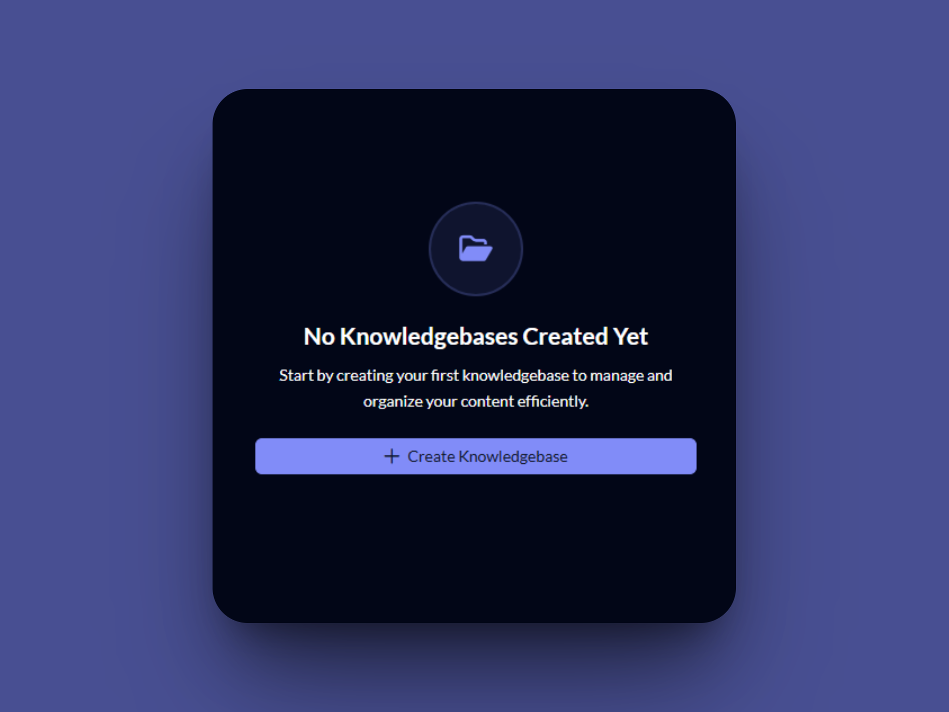 Empty Knowledge Base State